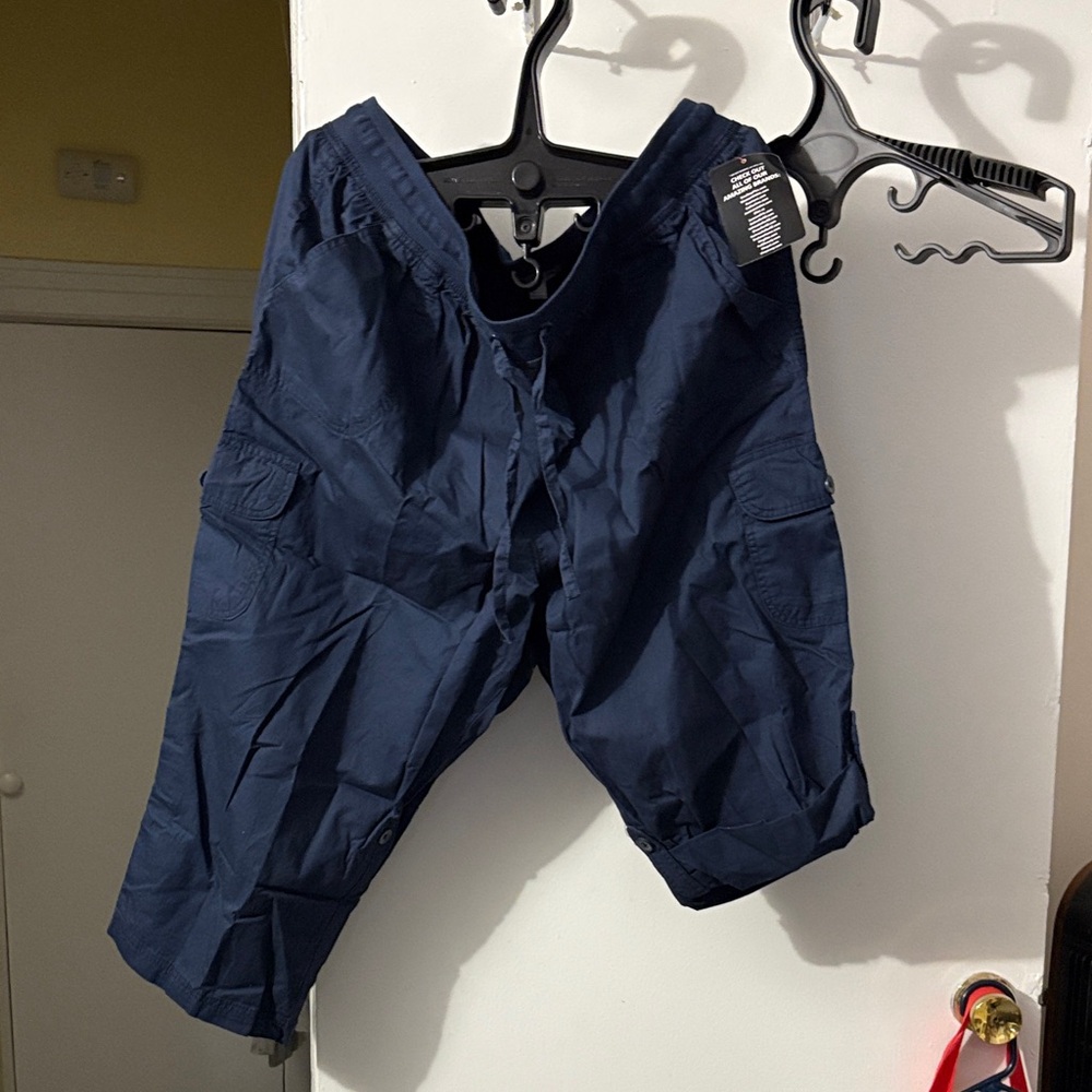 Woman Within Dark Blue Cargo Shorts